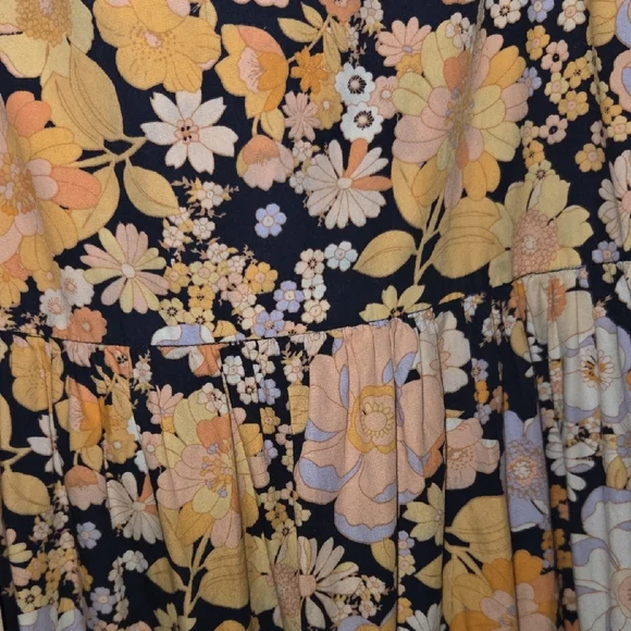 Free People Floral Maxi Dress in Yellow and Black - Picture 2 of 6
